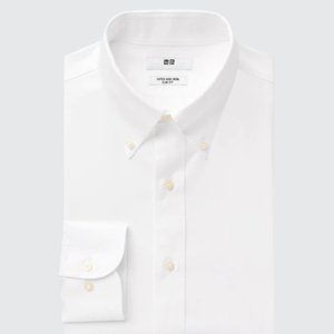 UNIQLO Super Non-Iron Slim-Fit Long-Sleeve Shirt (Button Down Collar) XL WHITE M